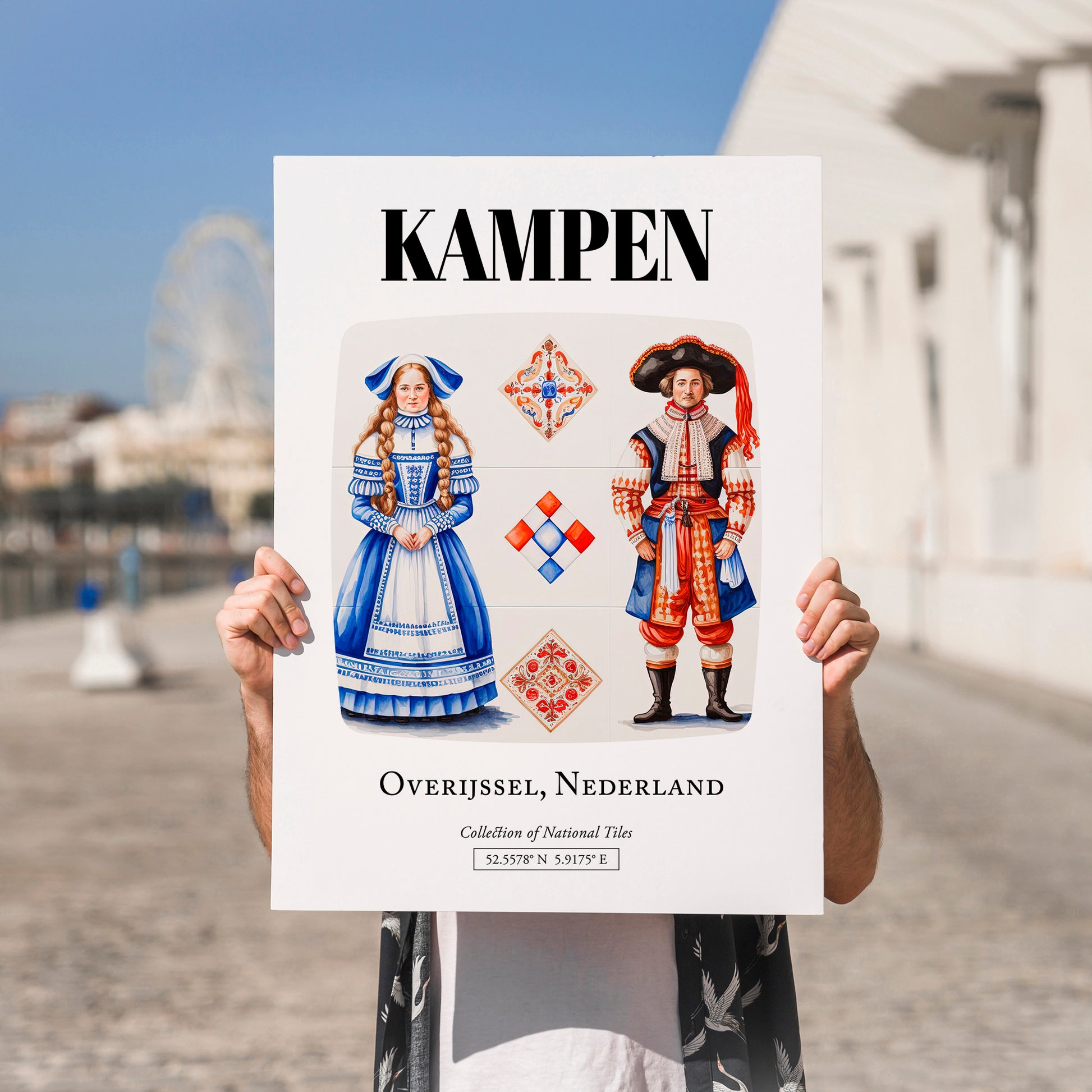 Kampen, Netherlands – Wanderlust-Inspired Poster, no-text version framed in wood