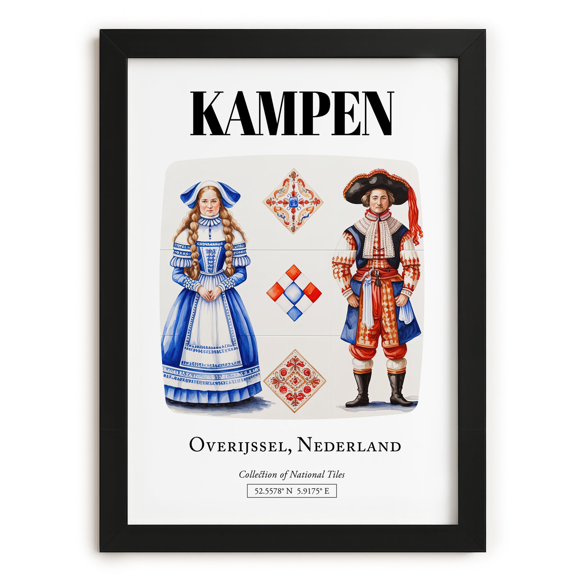 Kampen, Netherlands – Wanderlust-Inspired Poster, in sleek black frame