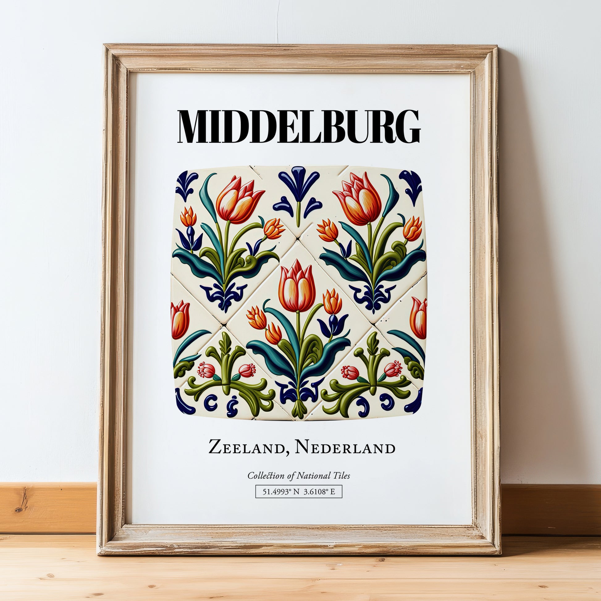 Middelburg, Netherlands – Travel Memories Wall Print, in wooden frame leaning on the floor