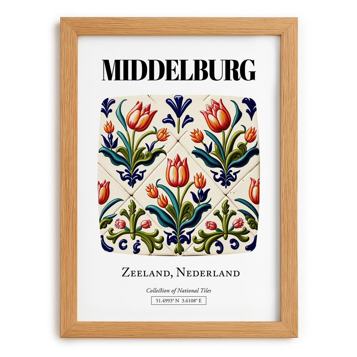 Middelburg, Netherlands – Travel Memories Wall Print, set in oak frame