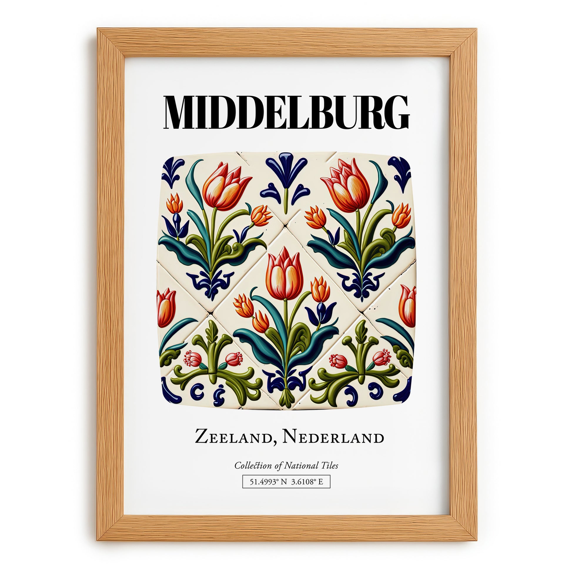 Middelburg, Netherlands – Travel Memories Wall Print, set in oak frame