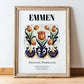 Emmen, Netherlands – Travel Poster, in wooden frame leaning on the floor