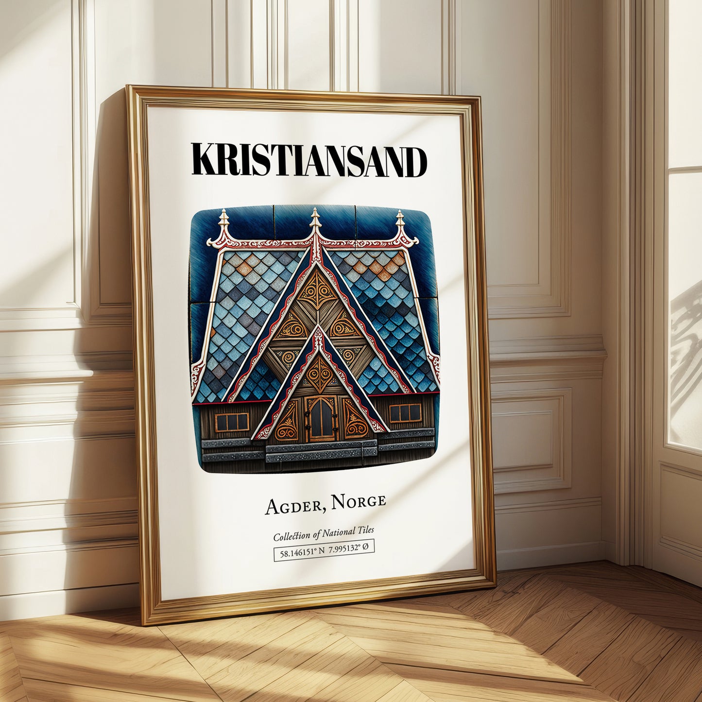 Kristiansand, Norway – Travel Poster, styled in a charming Paris street view
