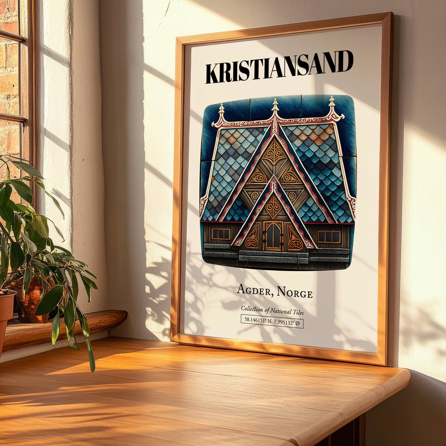 Kristiansand, Norway – Travel Poster, clean layout with no caption