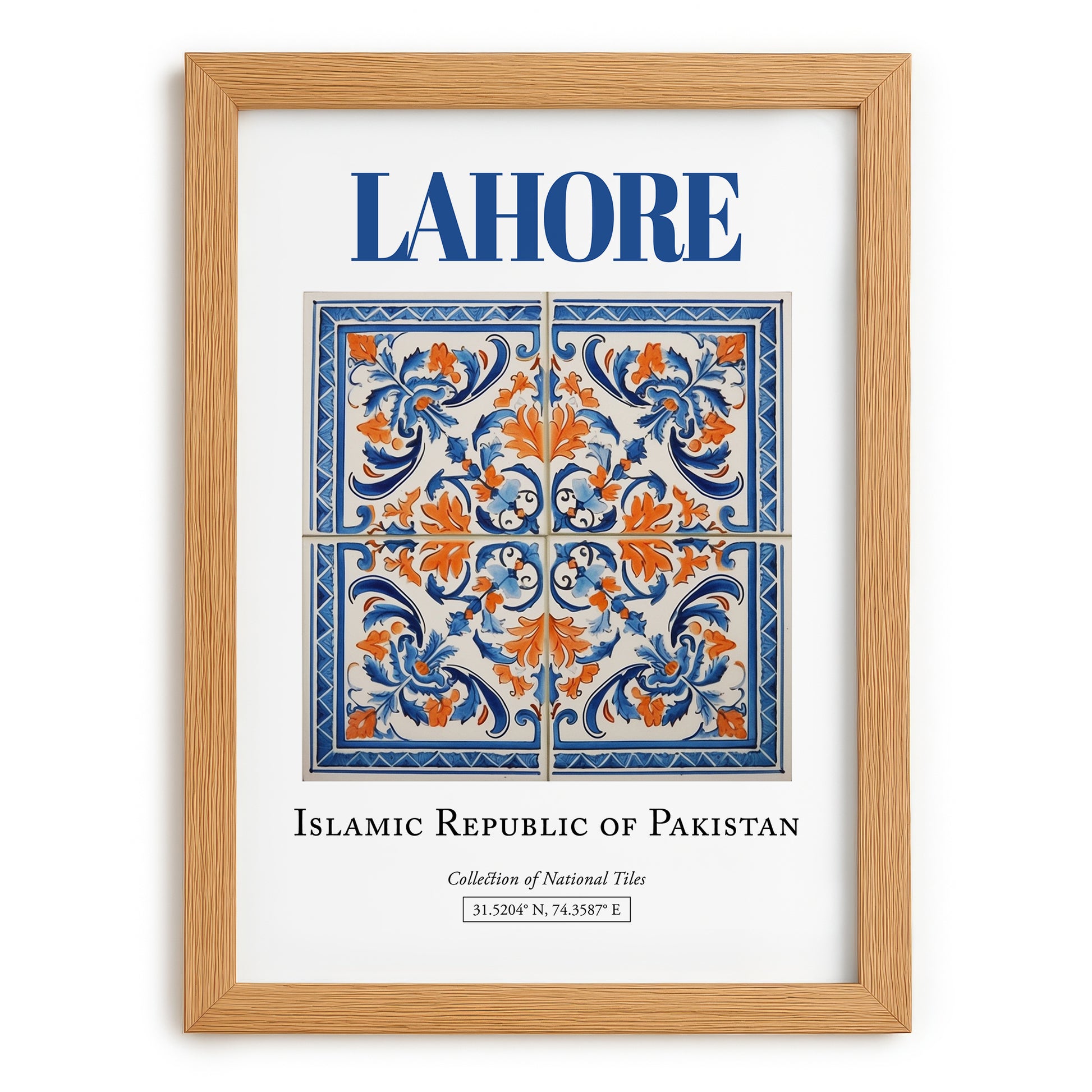 Lahore, Pakistan – Travel Wall Art, set in oak frame
