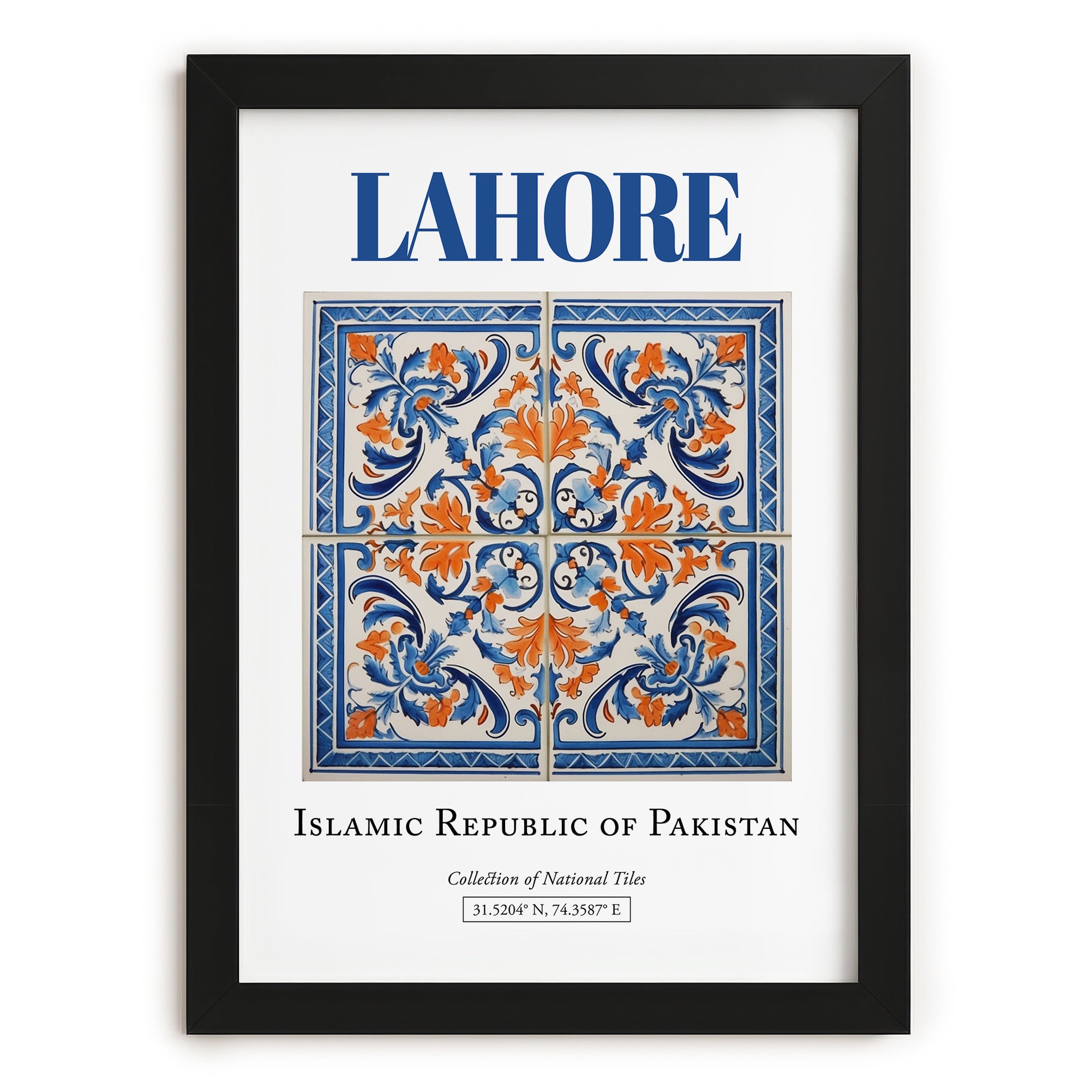 Lahore, Pakistan – Travel Wall Art, in sleek black frame