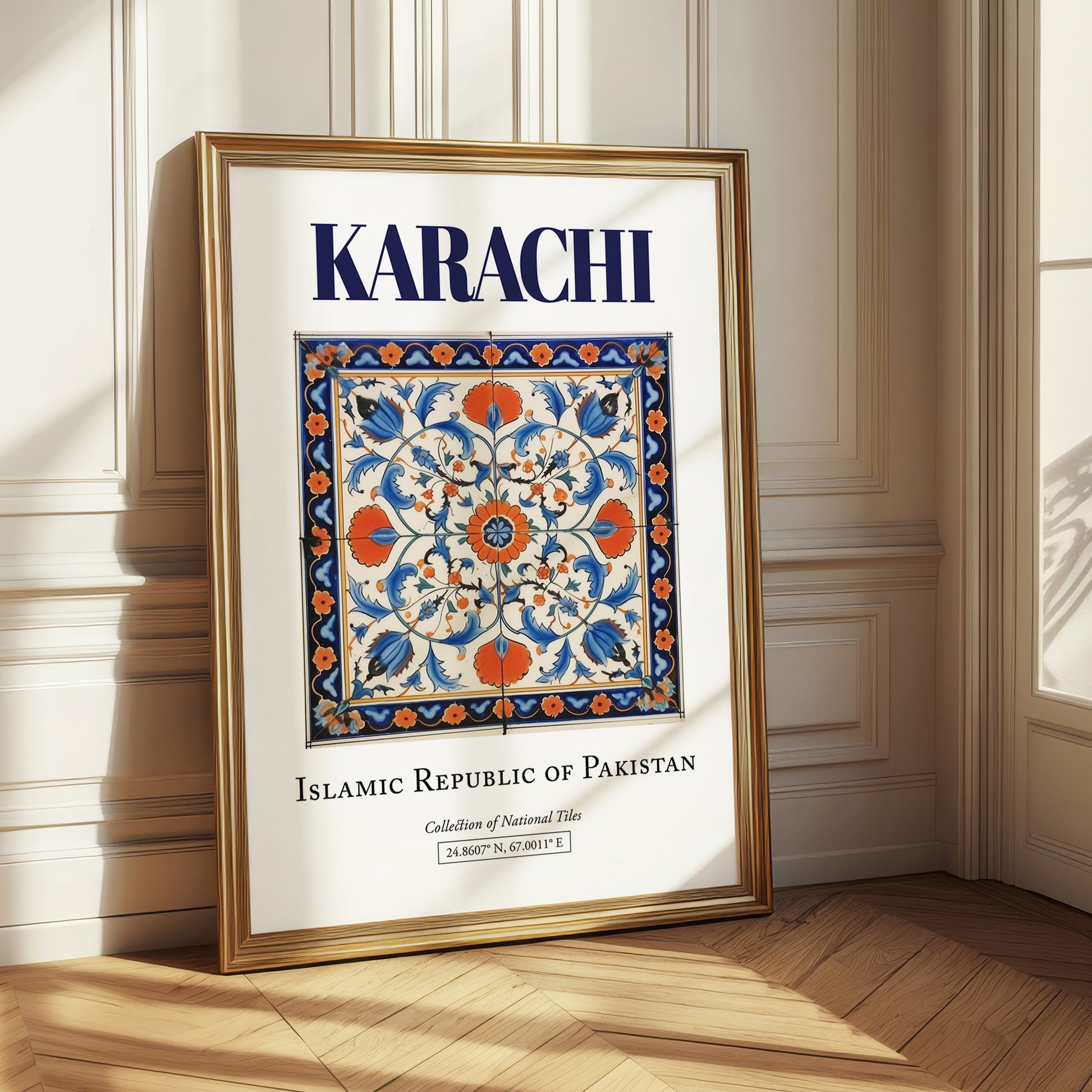 Karachi, Pakistan – Retro Travel Poster, styled in a charming Paris street view
