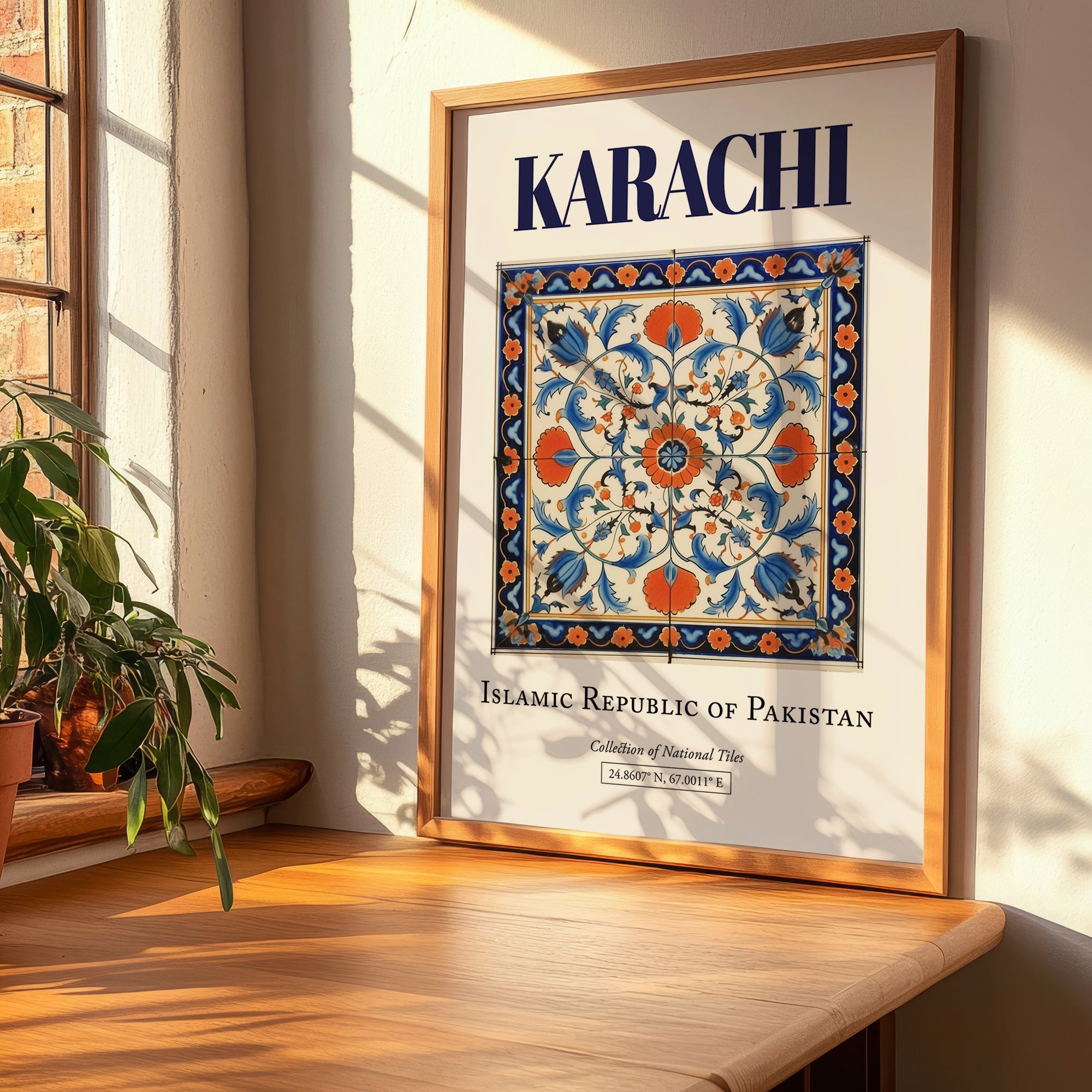 Karachi, Pakistan – Retro Travel Poster, clean layout with no caption