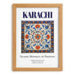 Karachi, Pakistan – Retro Travel Poster, set in oak frame