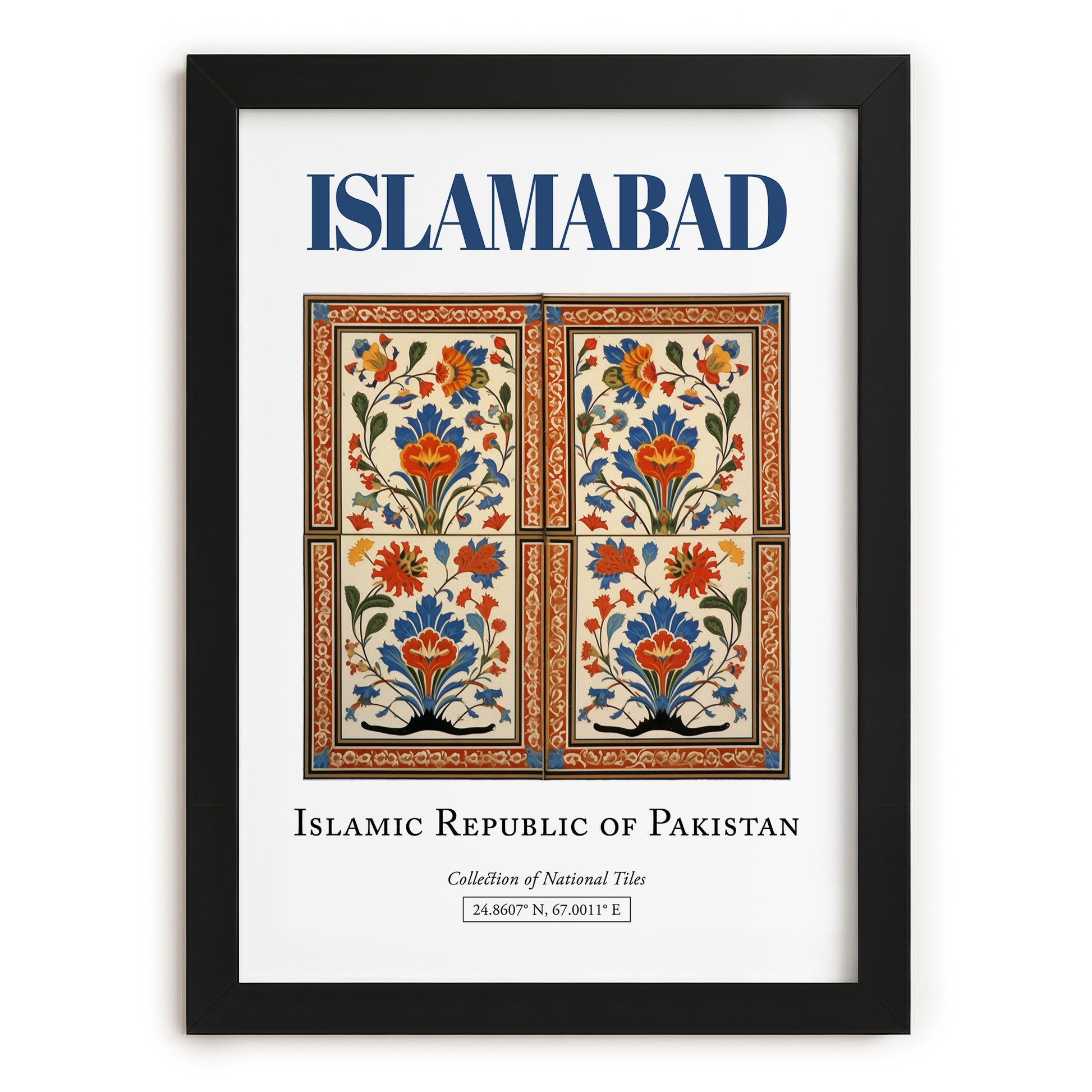 Islamabad, Pakistan – Travel Poster, in sleek black frame