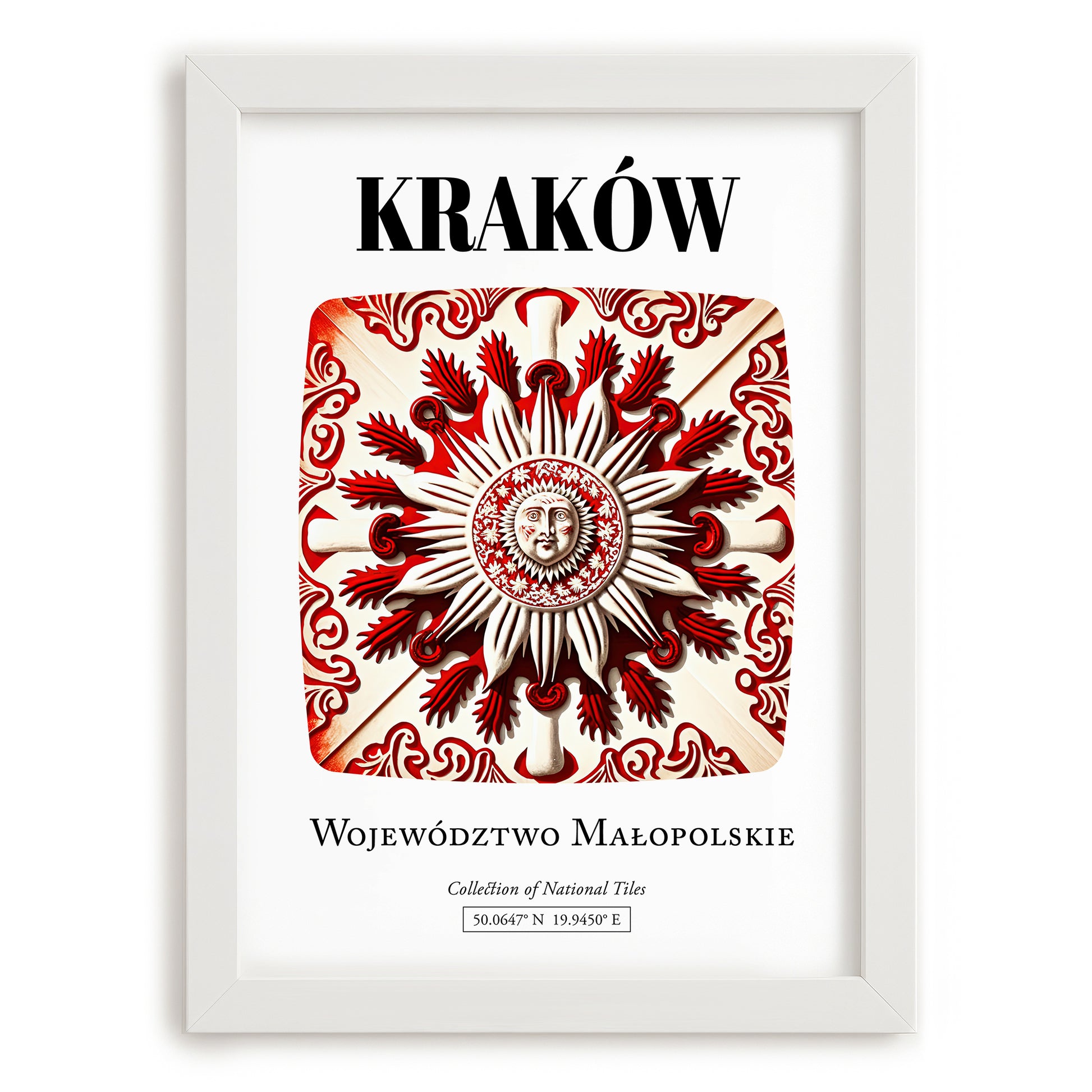 Kraków, Poland – Travel Print, placed in minimal white frame