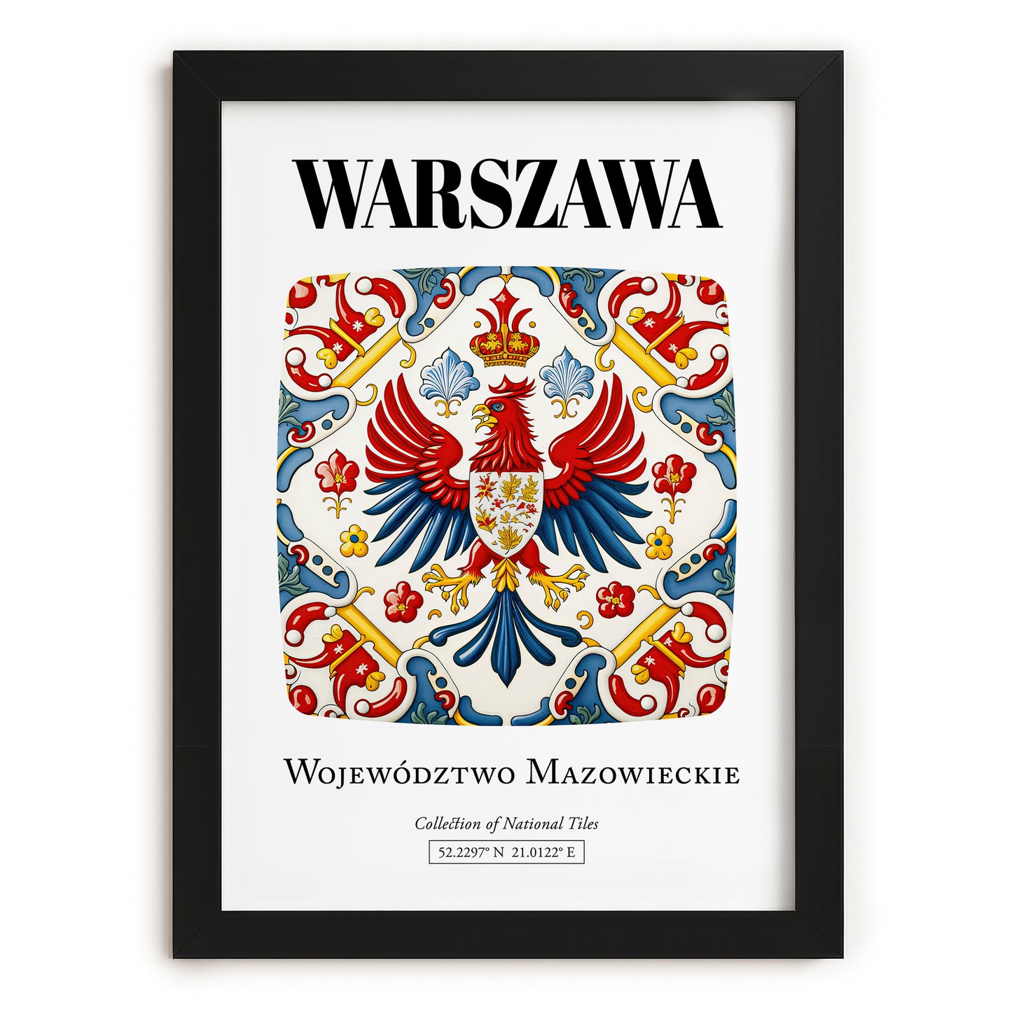 Warszawa, Poland – Wanderlust Wall Decor, in sleek black frame