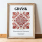 Gdańsk, Poland – Travel Wall Art, in wooden frame leaning on the floor