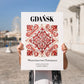 Gdańsk, Poland – Travel Wall Art, no-text version framed in wood
