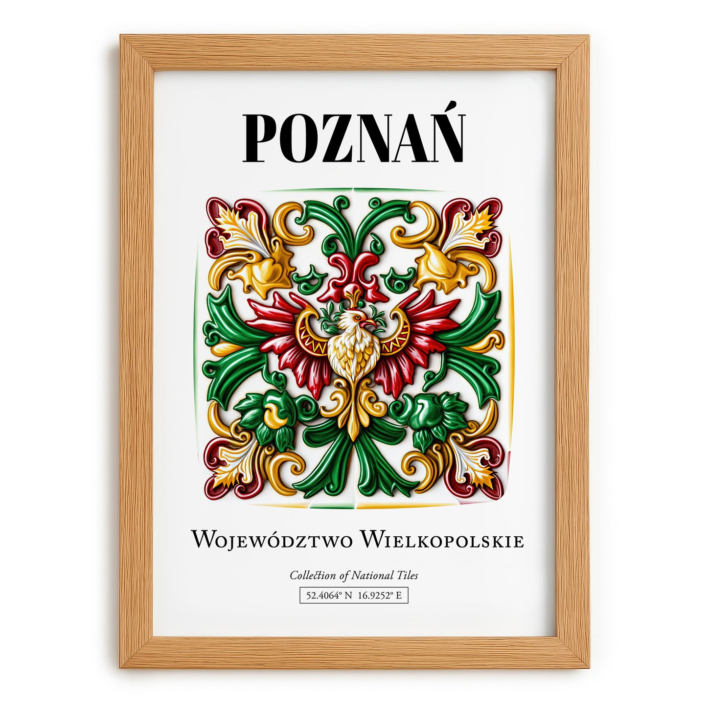 Poznań, Poland – Travel Wall Art, set in oak frame