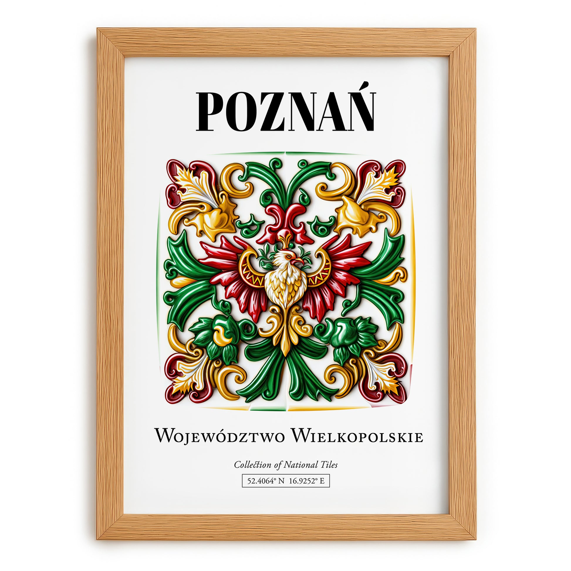 Poznań, Poland – Travel Wall Art, set in oak frame