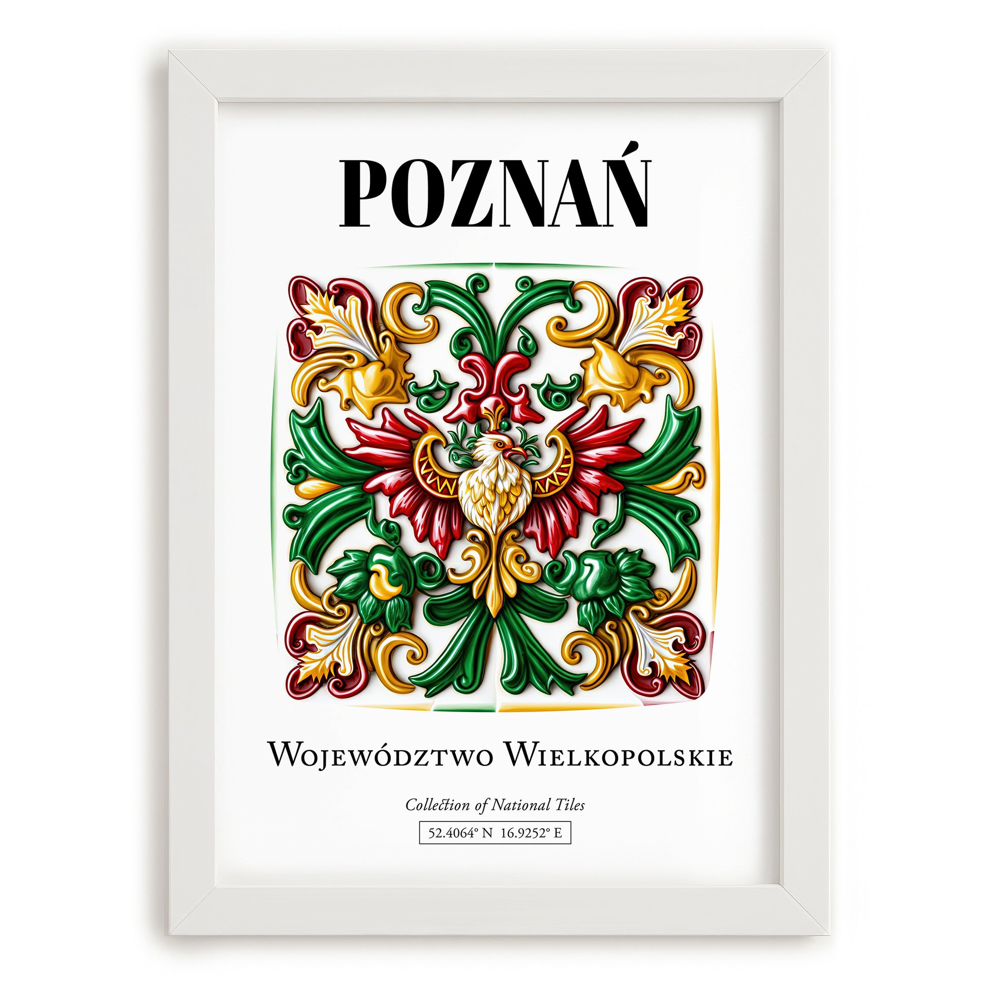 Poznań, Poland – Travel Wall Art, placed in minimal white frame