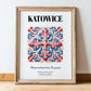 Katowice, Poland – Away From Home Poster, in wooden frame leaning on the floor