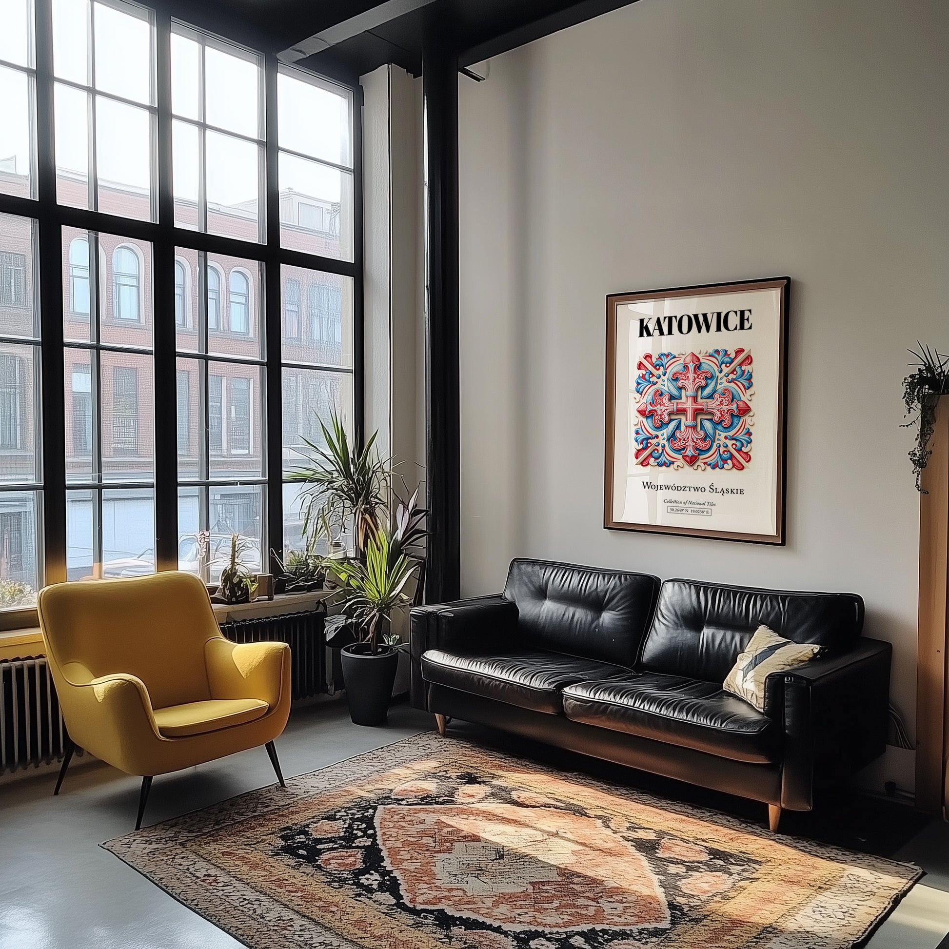 Katowice, Poland – Away From Home Poster, unframed on coastal sand