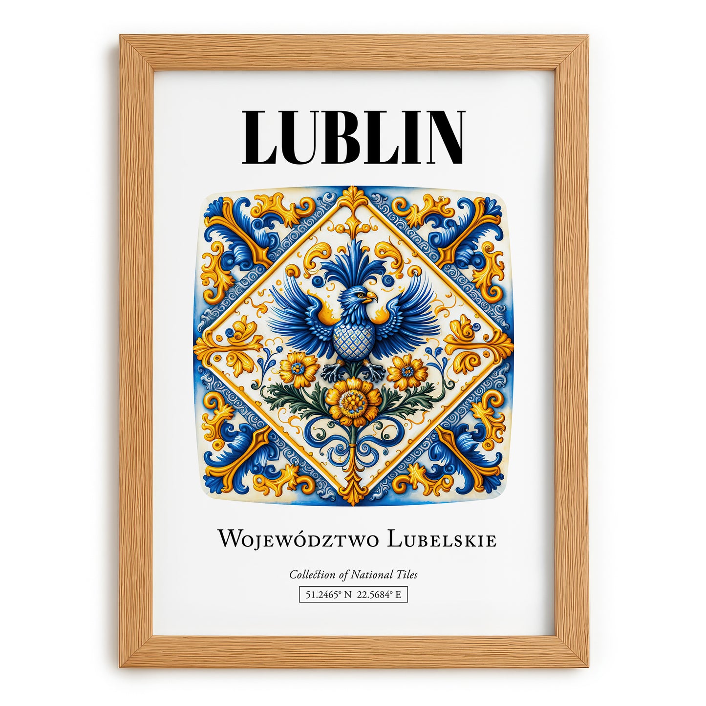 Lublin, Poland – Travel Poster, set in oak frame