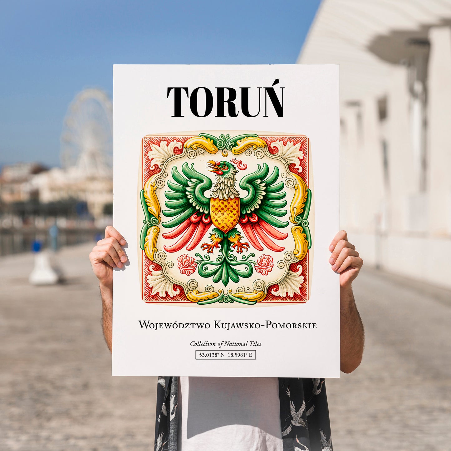 Toruń, Poland – Dream Destination Decor, no-text version framed in wood