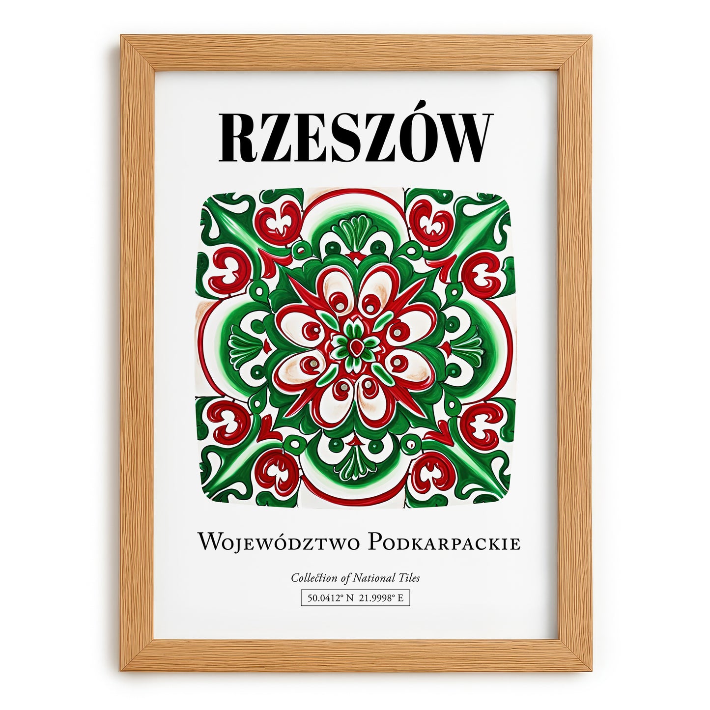 Rzeszów, Poland – Travel Wall Decor, set in oak frame