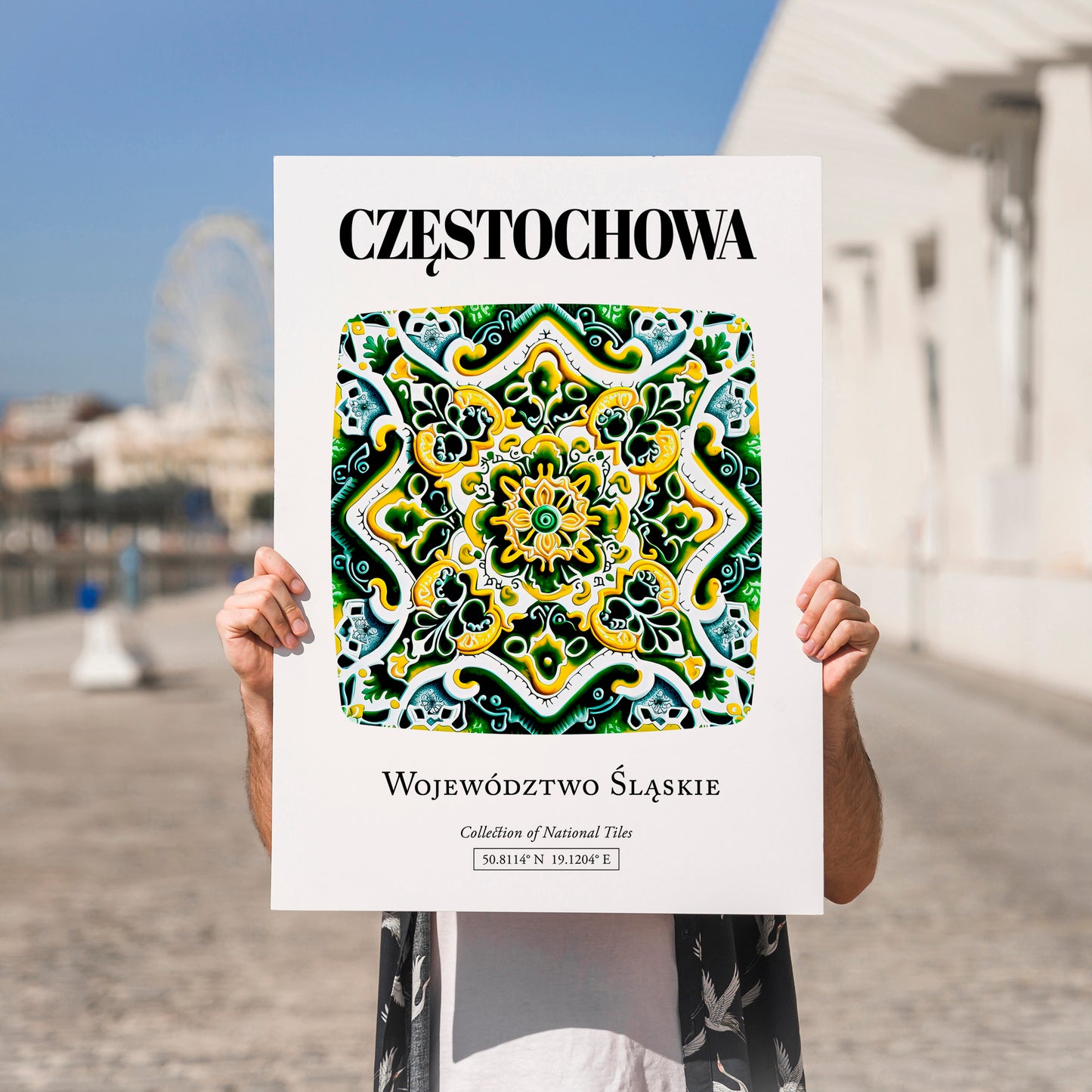 Częstochowa, Poland – Travel Poster, no-text version framed in wood