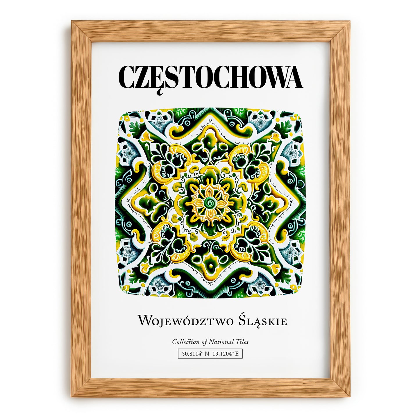 Częstochowa, Poland – Travel Poster, set in oak frame