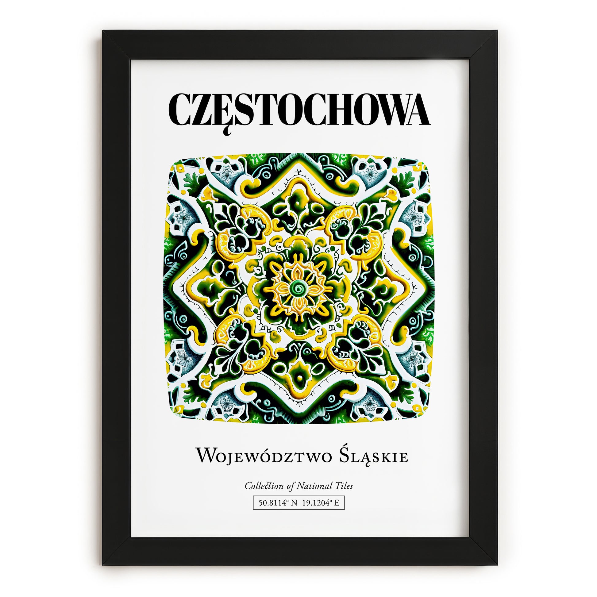 Częstochowa, Poland – Travel Poster, in sleek black frame