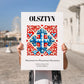 Olsztyn, Poland – Travel Wall Decor, no-text version framed in wood