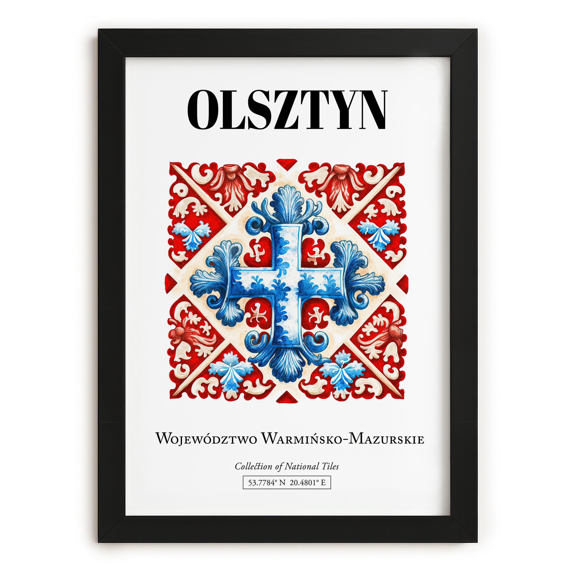 Olsztyn, Poland – Travel Wall Decor, in sleek black frame