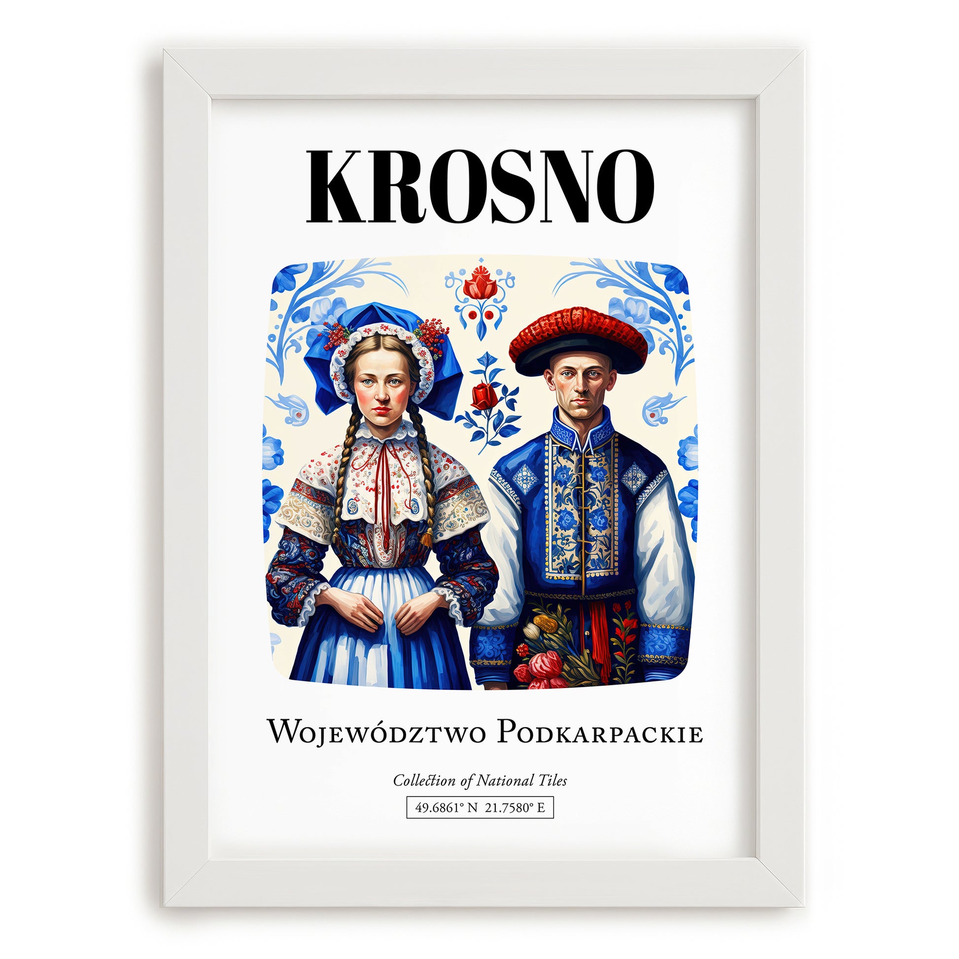Krosno, Poland – Wanderlust-Inspired Poster, placed in minimal white frame