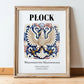Płock, Poland – Travel Wall Art, in wooden frame leaning on the floor
