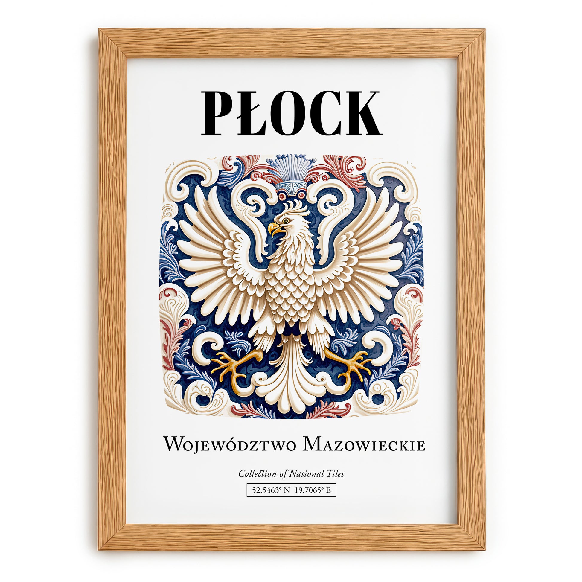 Płock, Poland – Travel Wall Art, set in oak frame