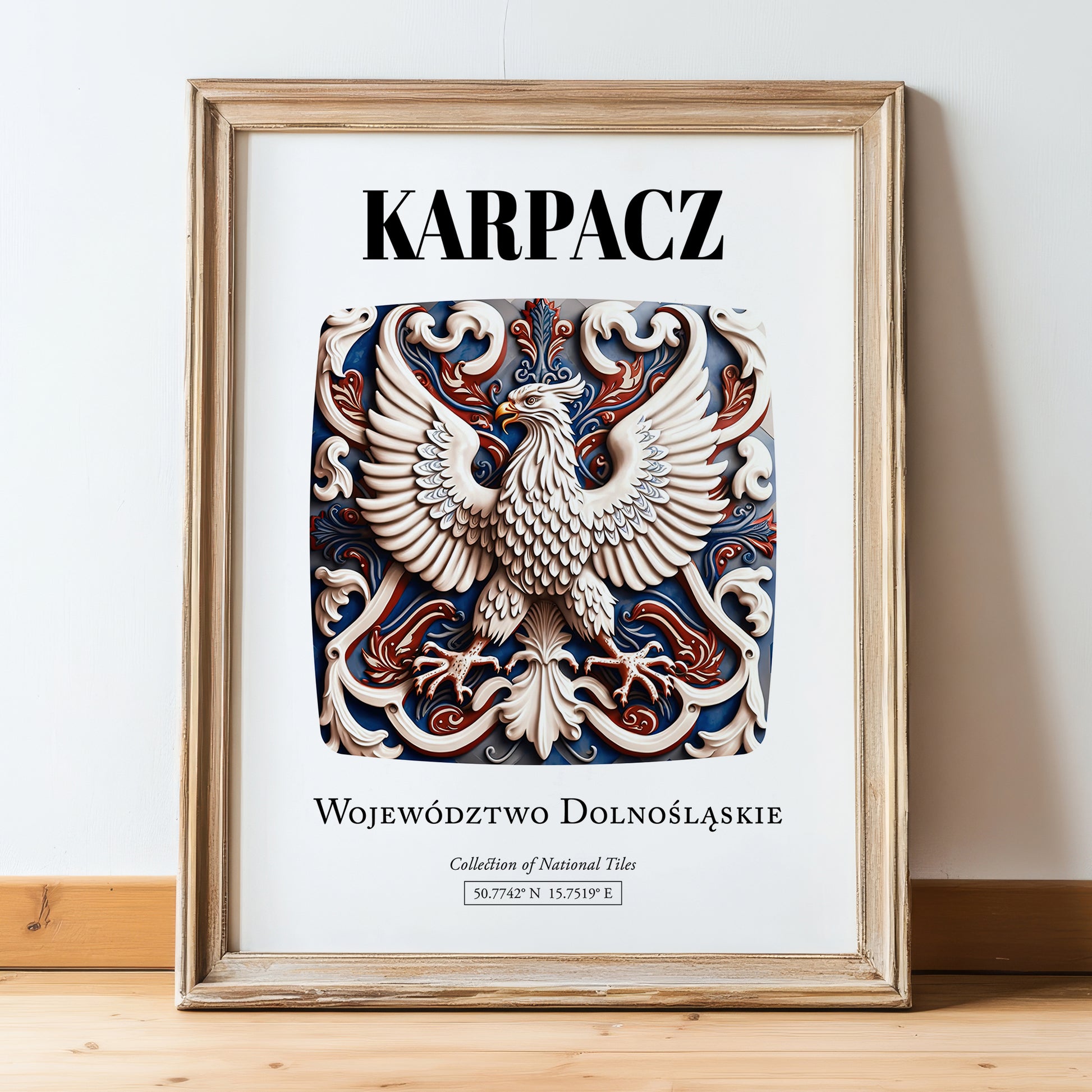 Karpacz, Poland – National Pride Wall Decor, in wooden frame leaning on the floor