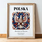 Polska, Poland – Travel Poster, in wooden frame leaning on the floor