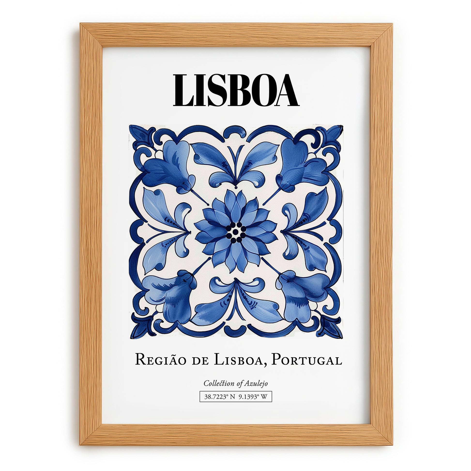 Lisboa, Portugal – Travel Print, set in oak frame