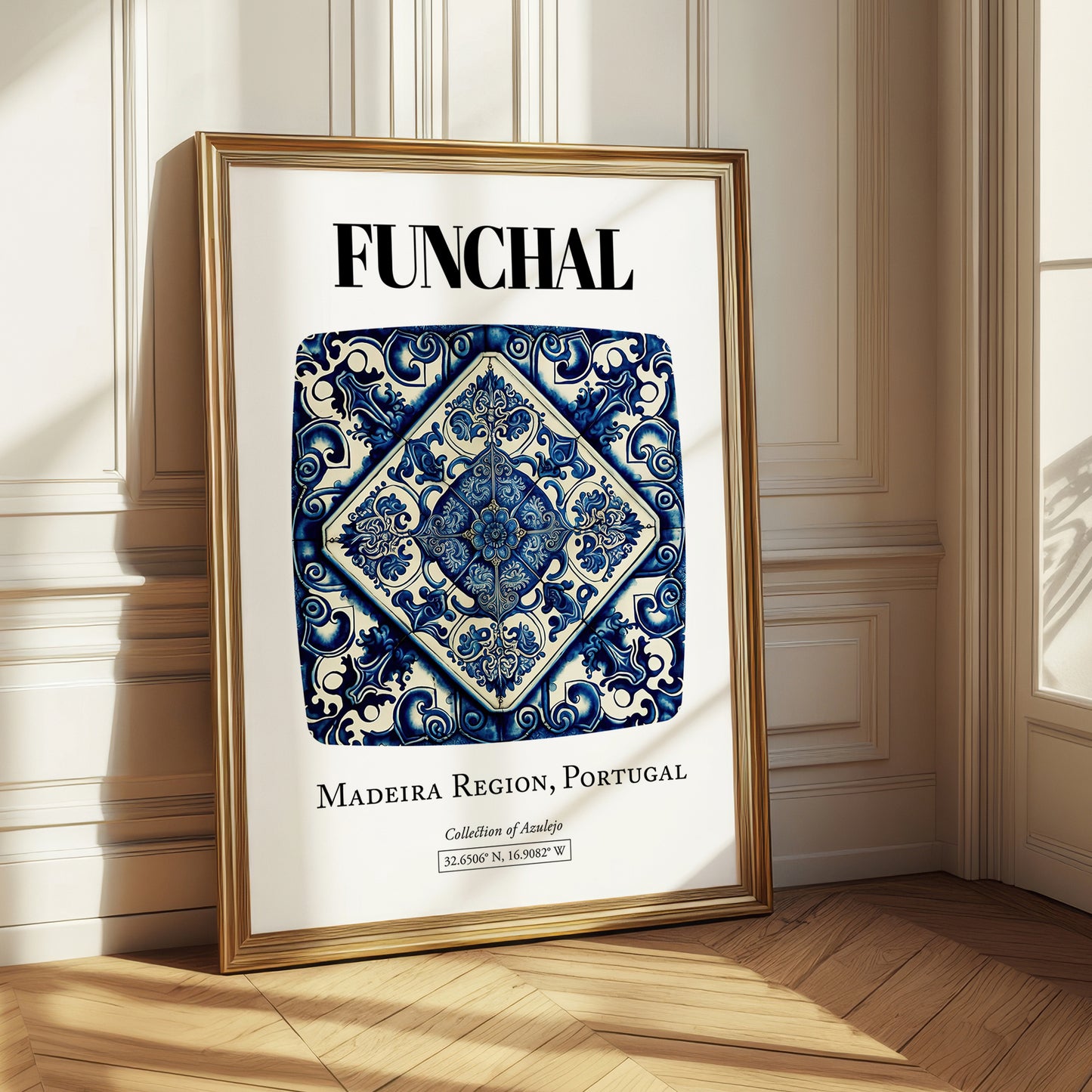 Funchal, Portugal – Travel Print, styled in a charming Paris street view