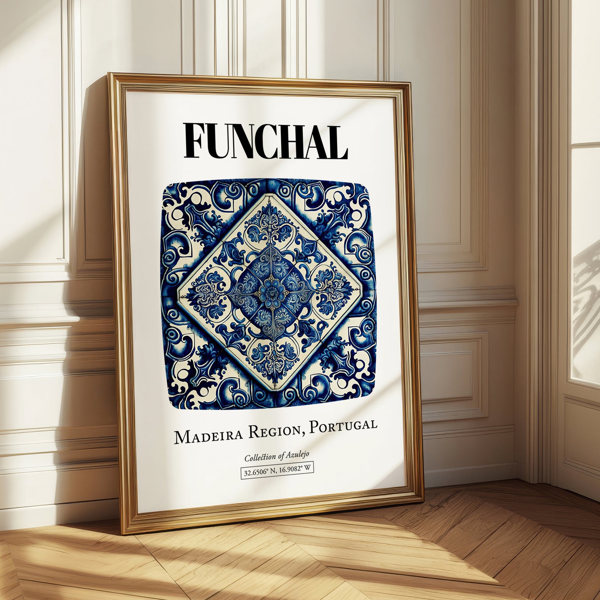 Funchal, Portugal – Travel Print, styled in a charming Paris street view