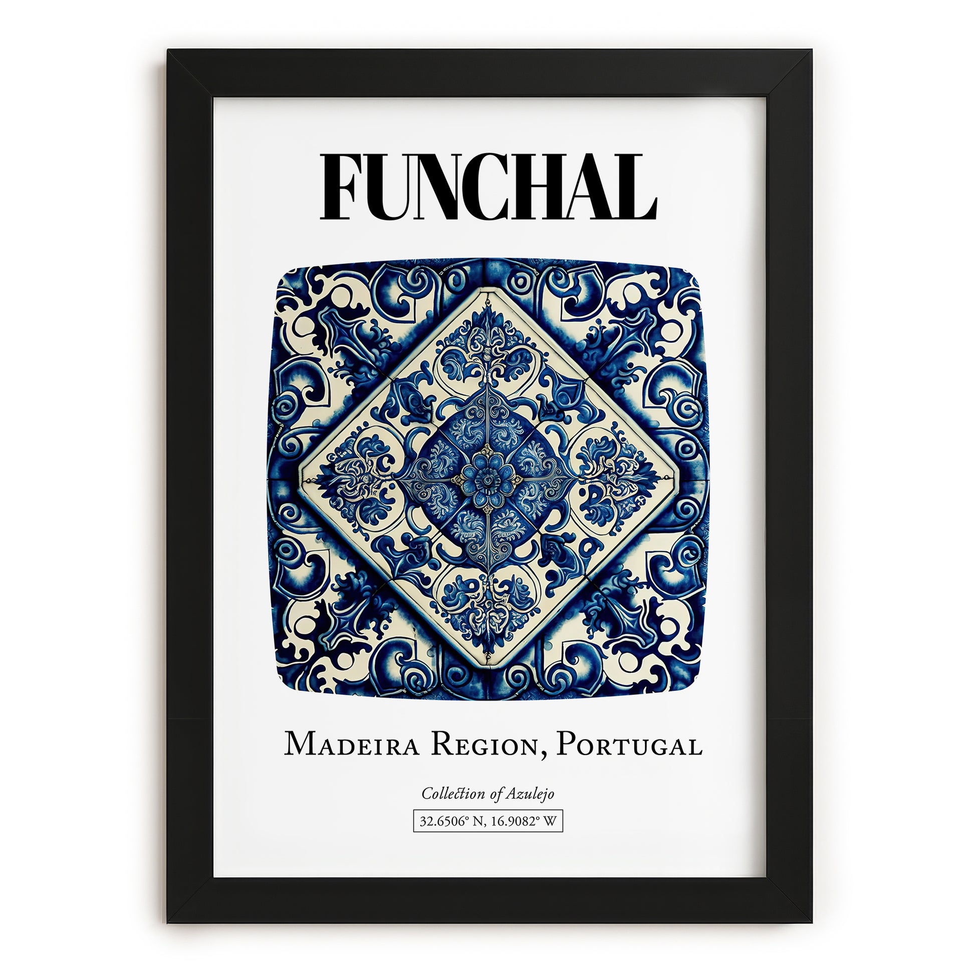 Funchal, Portugal – Travel Print, in sleek black frame