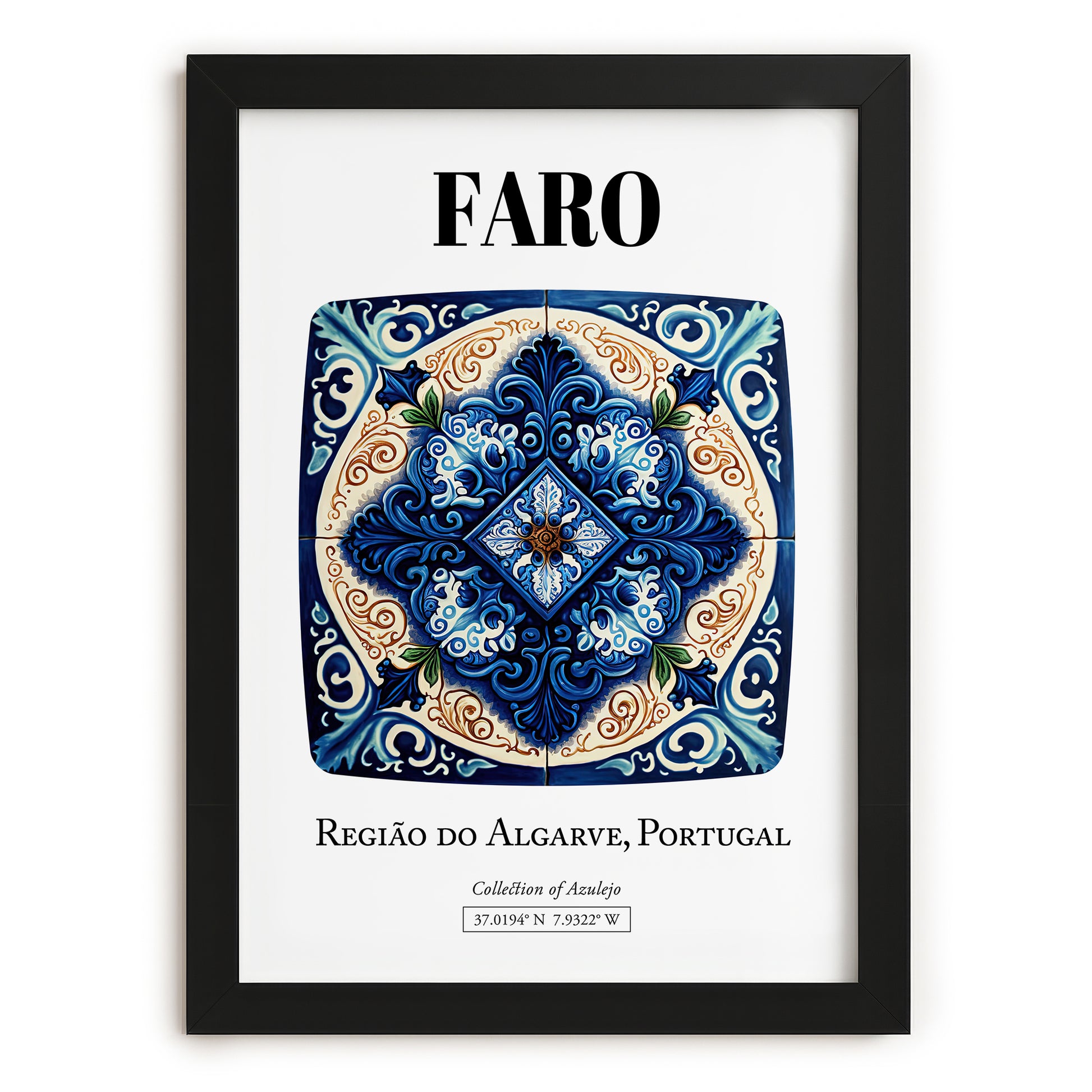 Faro, Portugal – Travel Print, in sleek black frame