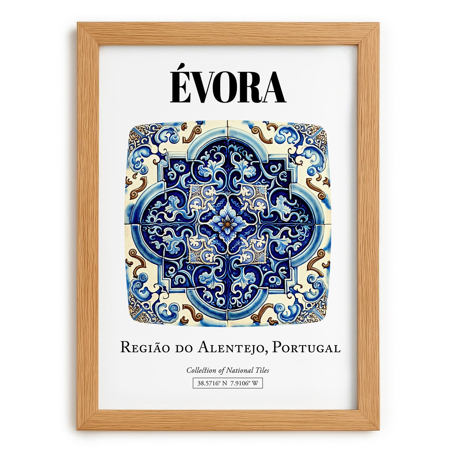 Évora, Portugal – National Pride Wall Decor, set in oak frame