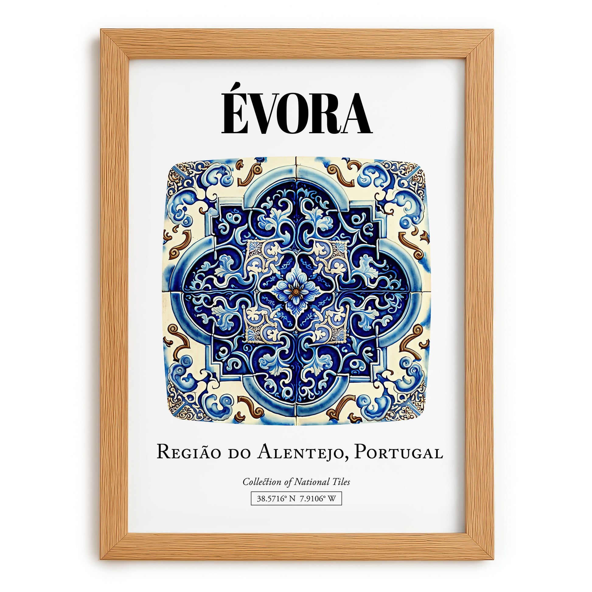 Évora, Portugal – National Pride Wall Decor, set in oak frame