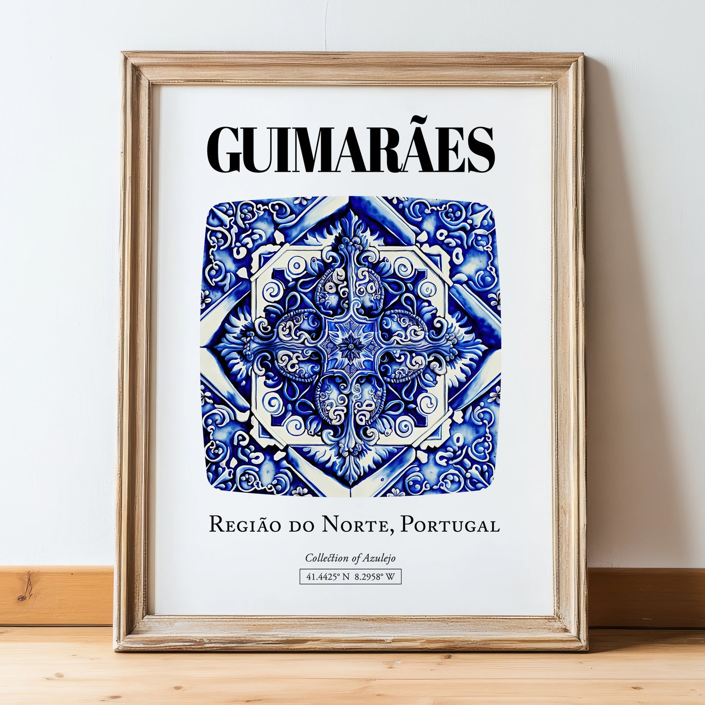 Guimarães, Portugal – National Pride Wall Decor, in wooden frame leaning on the floor