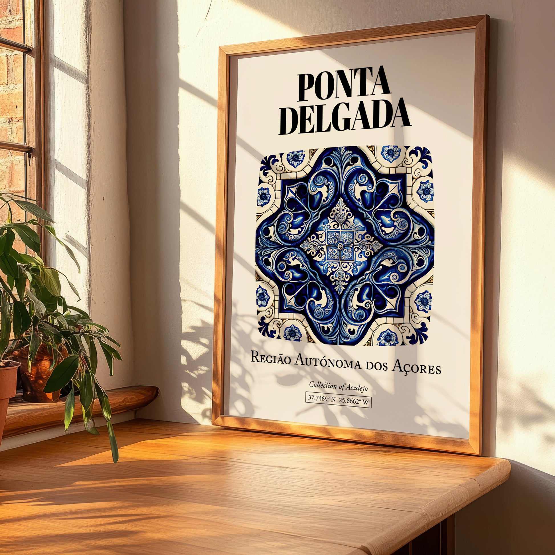 Ponta Delgada, Portugal – Country Culture Poster, clean layout with no caption