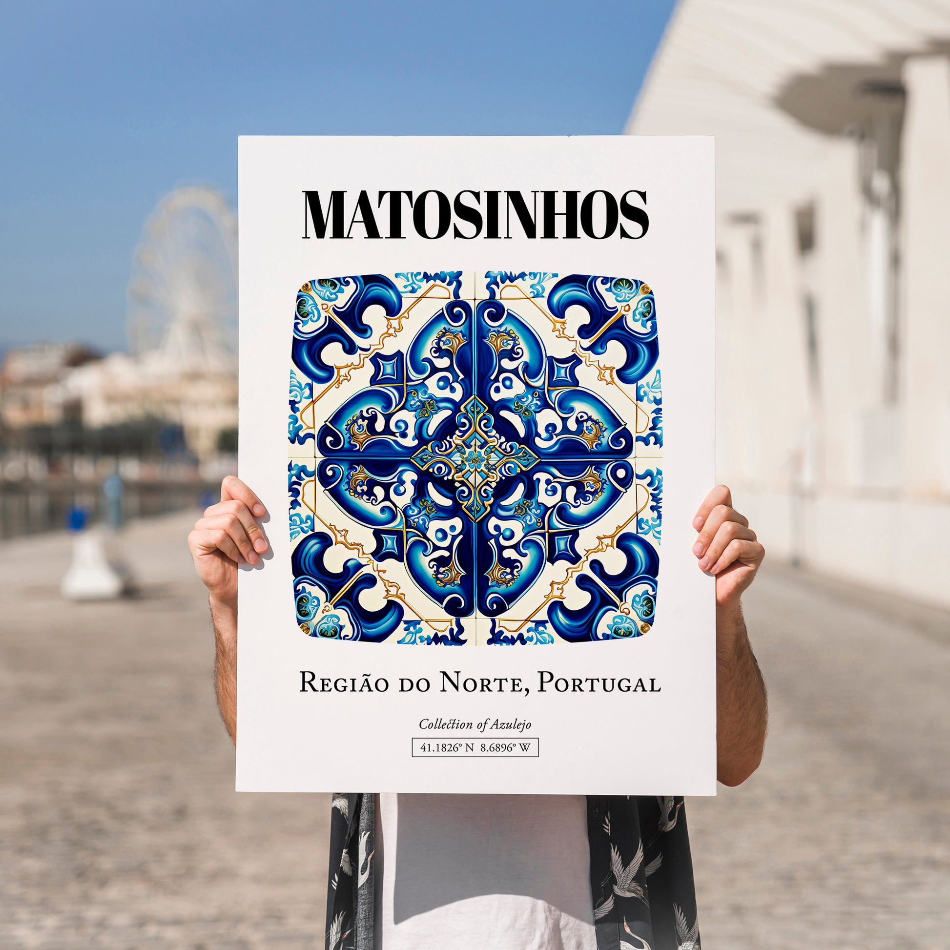 Matosinhos, Portugal – Travel Wall Decor, no-text version framed in wood