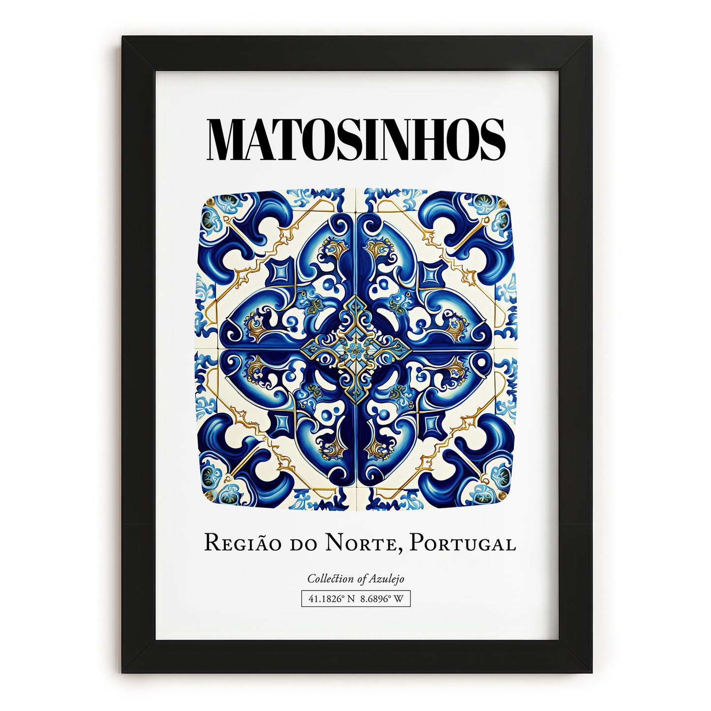 Matosinhos, Portugal – Travel Wall Decor, in sleek black frame