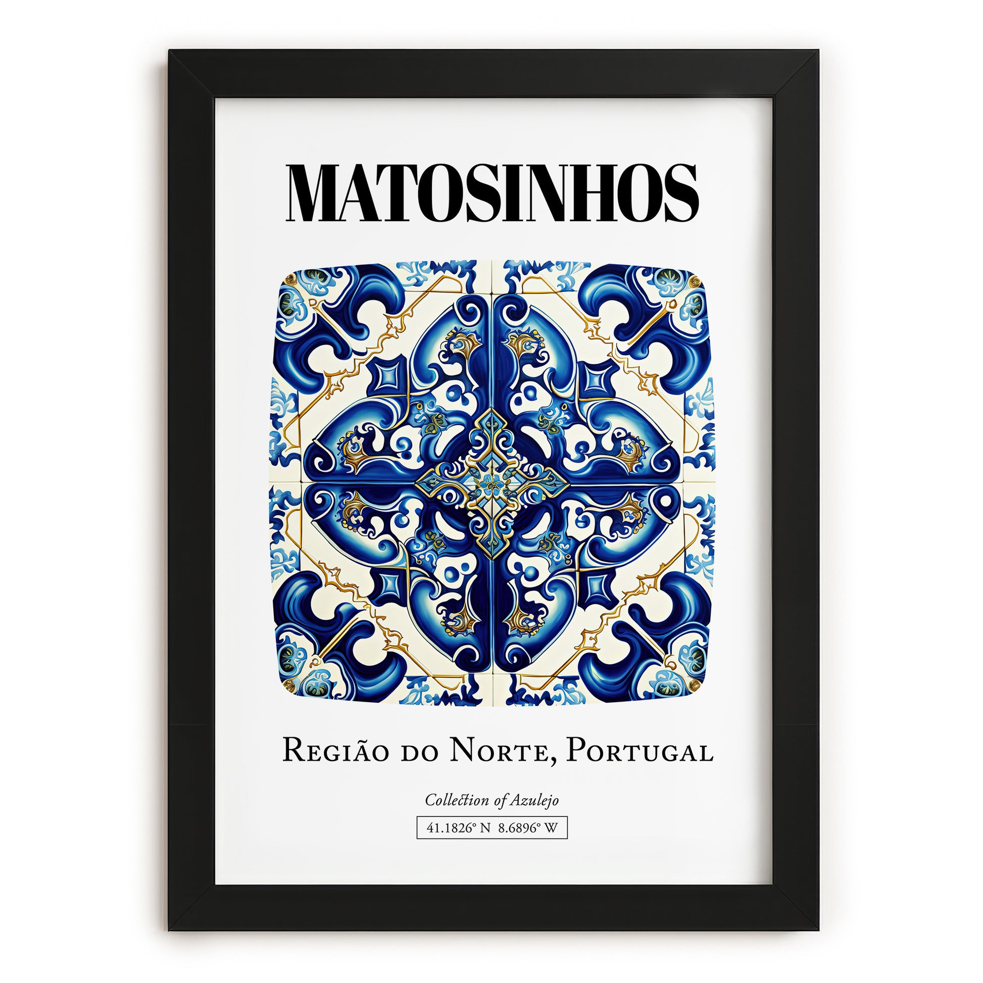 Matosinhos, Portugal – Travel Wall Decor, in sleek black frame