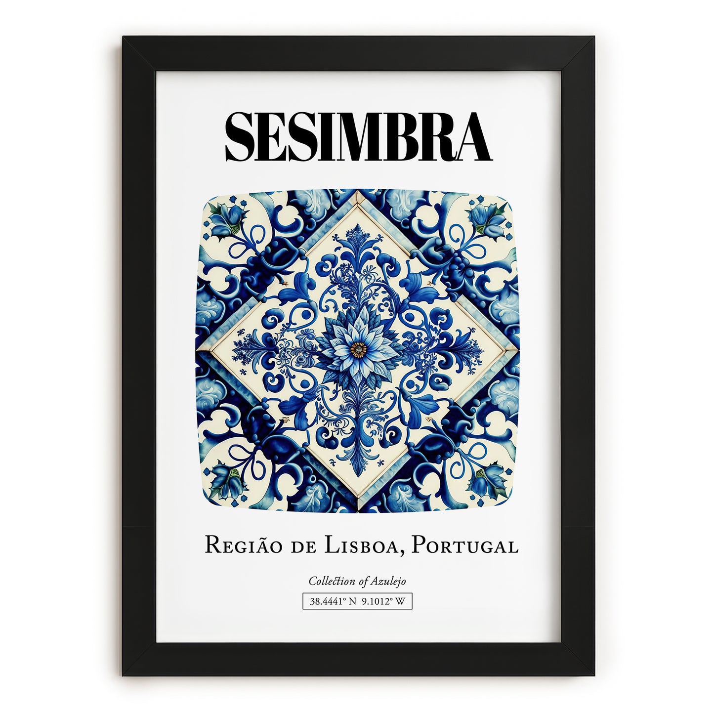Sesimbra, Portugal – Travel Print, in sleek black frame