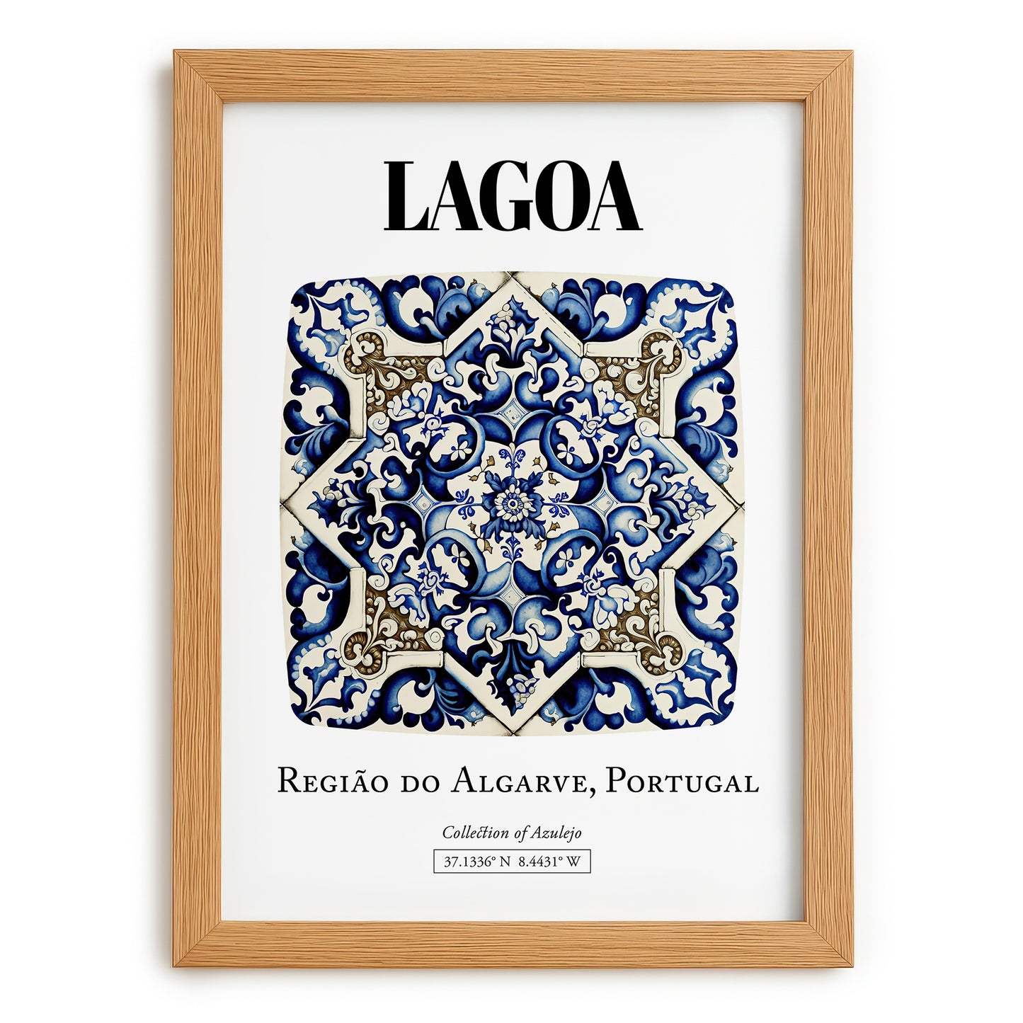 Lagoa, Portugal – Travel Wall Art, set in oak frame